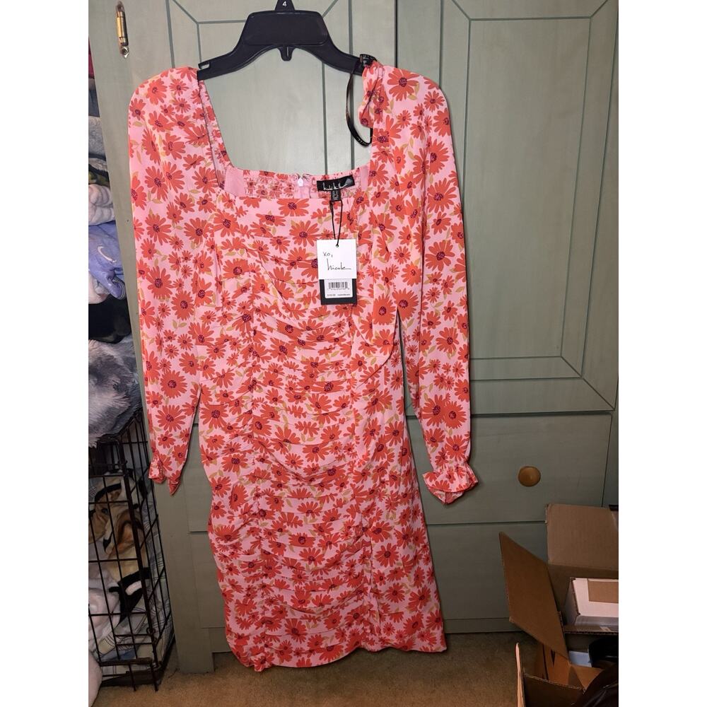 NWT Nicole Miller Rose Print Sheath Dress Size 4 Floral Wedding Guest MSRP $189